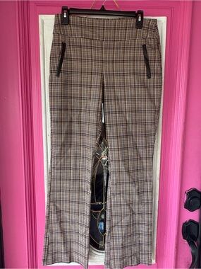 Cato Brown Plaid Stretch Chinos